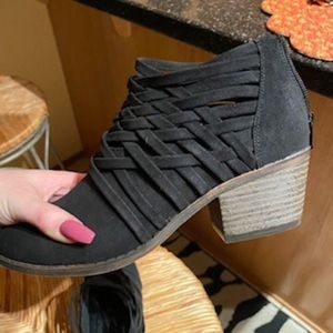 Black Suede Fergalicious Booties